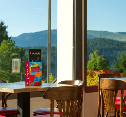 Vue depuis la salle de restaurant