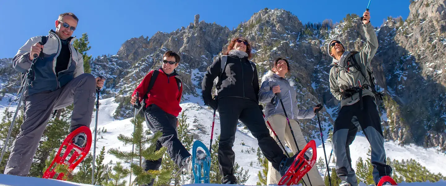 Raquettes entre amis à Arvieux