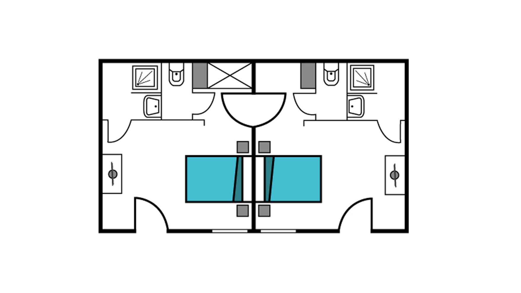 Plan type Chambres de 2/3 pers. communicantes à Soultzeren